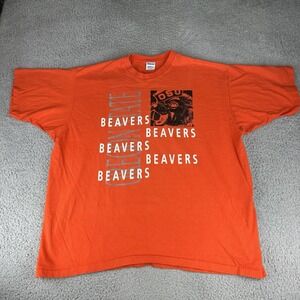 Vintage Oregon State Beavers Benny Shirt Single Stitch Orange USA Size‎ Xxxl